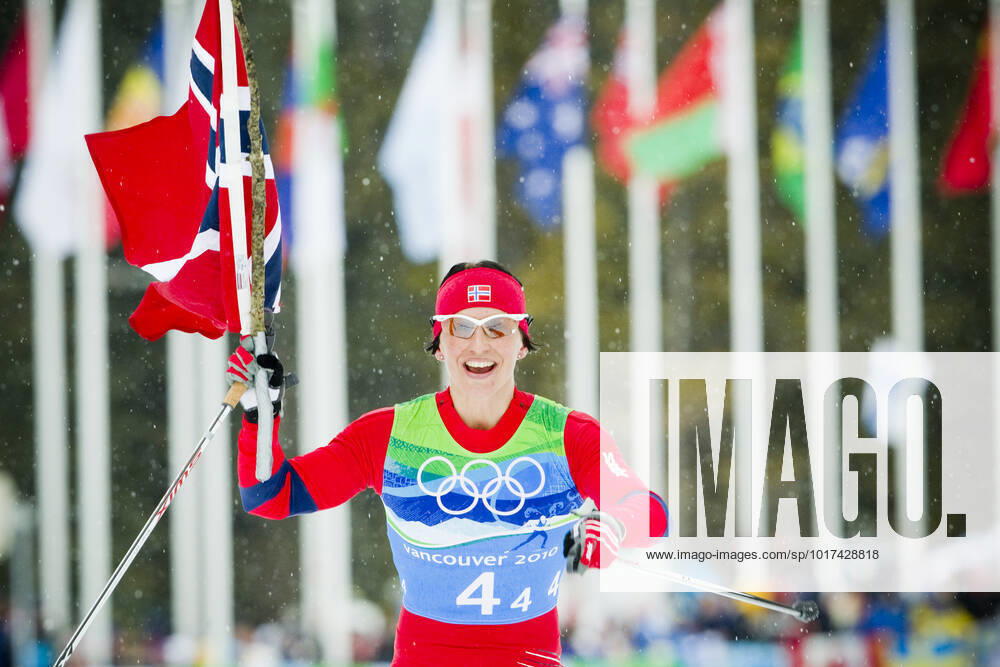 VANCOUVER, WHISTLER, CANADA 20100225 Marit Bjorgen Norway secured the gold on the women s relay in cross country skiing in Whistler Olympic Park during the Olympics in Vancouver 2010 on Thursday VANCOUVER, WHISTLER CANADA