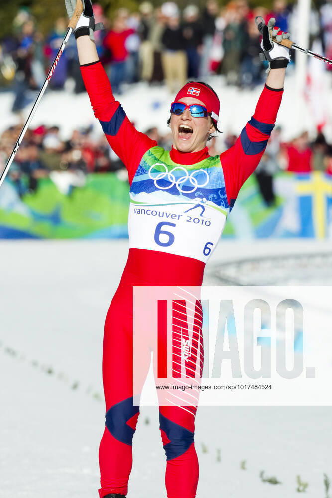 VANCOUVER, WHISTLER, CANADA 20100220 Marit Bjorgen took the gold medal in the women s skiathlon in cross country in Whistler Olympic Park during the Olympics in Vancouver 2010 on Friday VANCOUVER, WHISTLER CANADA