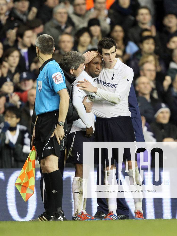 Tottenhams Jermain Defoe cries as Boltons Fabrice Muamba collapses on the pitch Tottenham v Bolton, FA Cup Quarter Final sponsored by Budweiser, at White Hart Lane, London. 17th March 2012 .