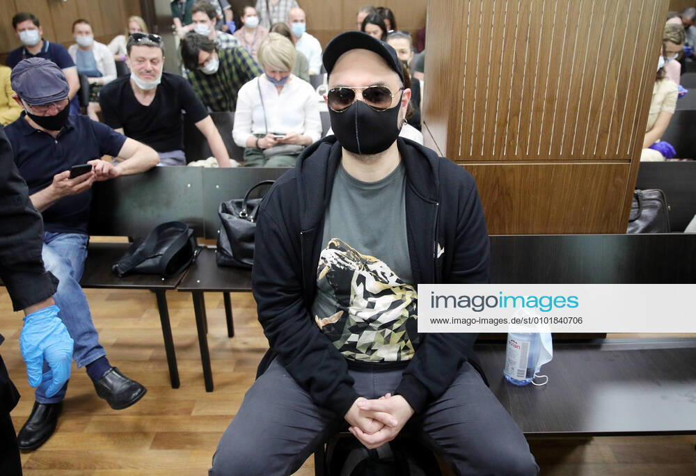 Stage and film director Kirill Serebrennikov (front), Gogol Center former general director Alexei Malobrodsky (L), charged with embezzlement of 133 million rubles of state funds, ahead of a sentencing hearing in the Seventh Studio case at Moscow s Meshchansky District Court . Sergei Bobylev TASS TS0DE2C4