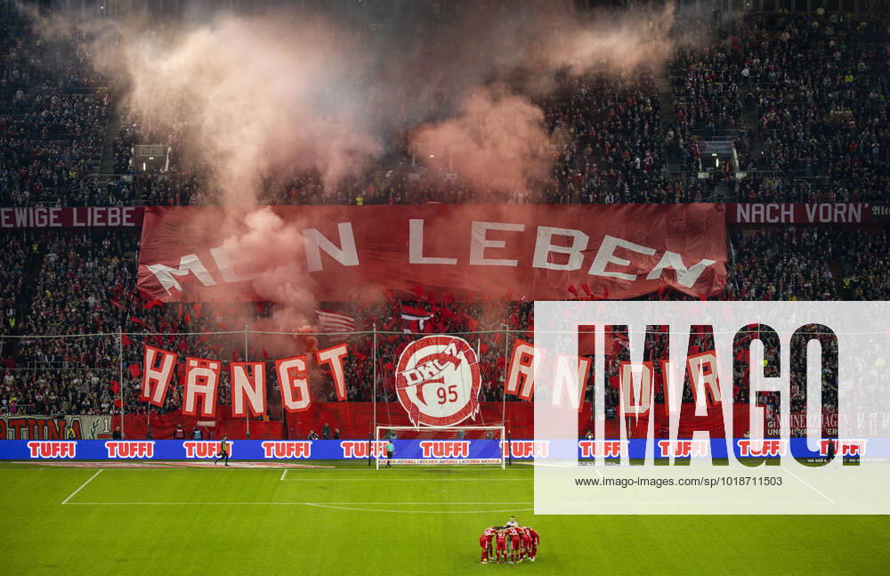 Düsseldorf choreo of F95 banner My life depends on you Fortuna Düsseldorf 1 FC Kaiserslautern football season 2022 23 Photo Moritz Müller