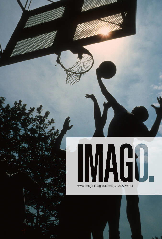 Players fighting for a rebound during street basketball game in the cage in New York City s Greenwich Village, 1978 Street Basketball in New York City