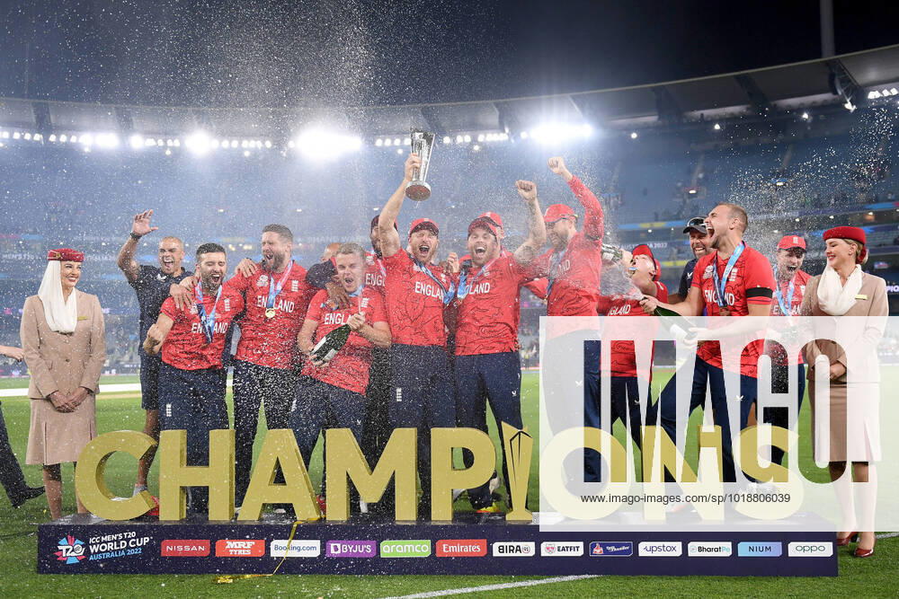 KW45 Pakistan v England - ICC Men s T20 World Cup: Final England players celebrate winning the Pakistan v England Mens T20 Cricket World Cup Final match at the Melbourne Cricket Ground on November 13 in Melbourne, Australia Melbourne Australia