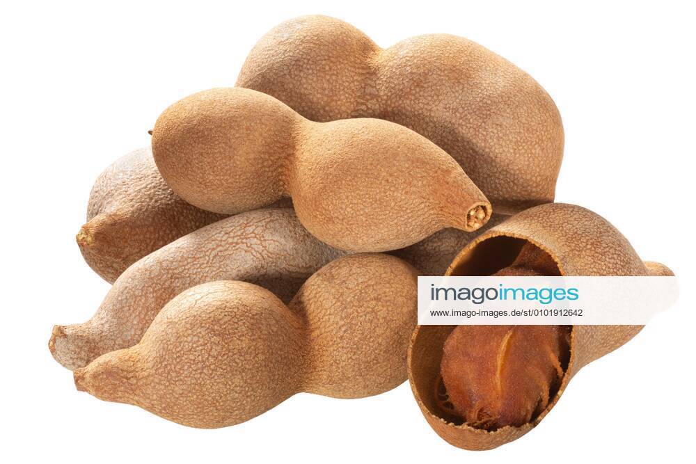 Tamarind pods, pile of, isolated