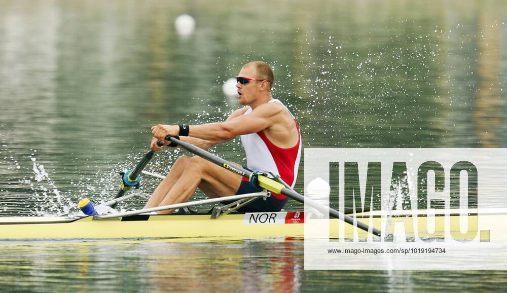 BEIJING, CHINA 200800811 Olaf Tufte of Norway won the men s single sculls rowing quarterfinal 2 heat during the Beijing 2008 Olympic Games at Shunyi Olympic Rowing Park August 11th, 2008 BEIJING CHINA PICTURES