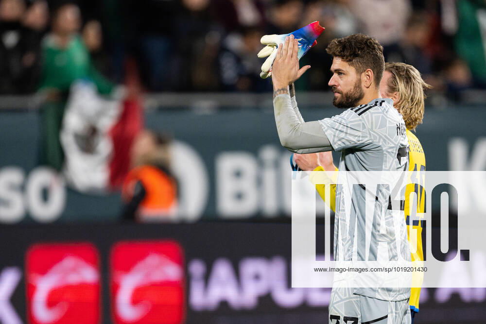 Goalkeeper Kristoffer Nordfeldt of Sweden celebrates after the international friendly football match between Mexico and Sweden on November 16, 2022 in Girona Photo Ludvig Thunman BILDBYRAN code LT LT0441 football football soccer football training country international friendly Mexico Sweden Sweden Sweden a bbeng jubel,