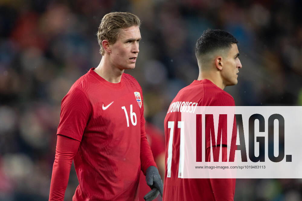 Norway v Finland, football friendly, Oslo, Norway Oslo, Norway. 20th, November 2022. Ola Solbakken (16) of Norway seen during the football friendly match between Norway and Finland at Ullevaal Stadion in Oslo. Oslo Norway