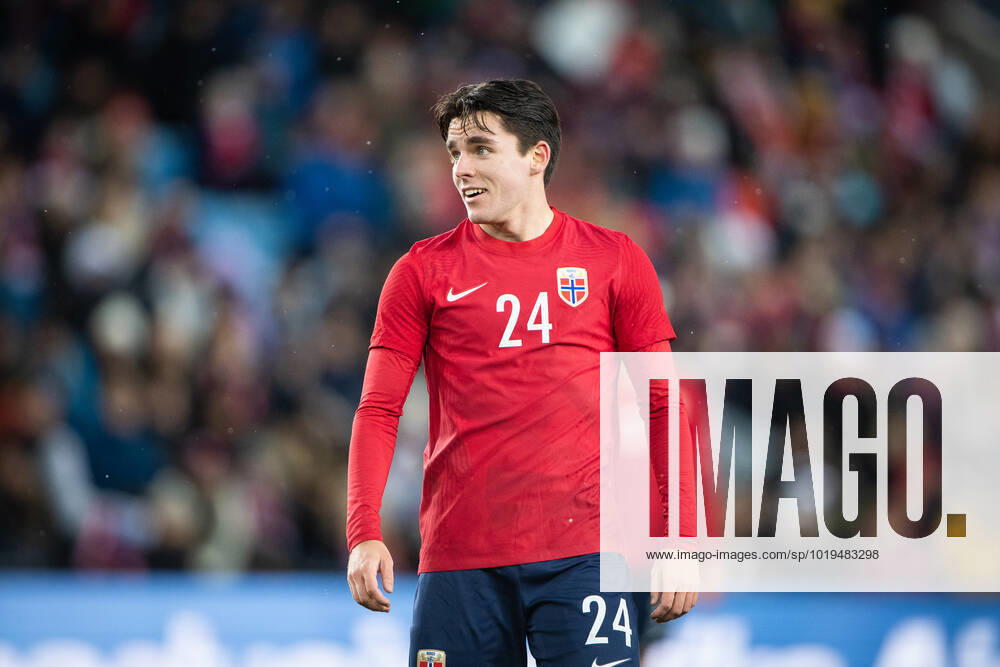Norway v Finland, football friendly, Oslo, Norway Oslo, Norway. 20th, November 2022. Hugo Vetlesen (24) of Norway seen during the football friendly match between Norway and Finland at Ullevaal Stadion in Oslo. Oslo Norway