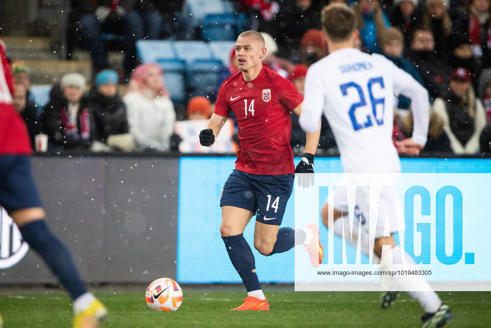 Norway v Finland, football friendly, Oslo, Norway Oslo, Norway. 20th, November 2022. Julian Ryerson (14) of Norway seen during the football friendly match between Norway and Finland at Ullevaal Stadion in Oslo. Oslo Norway