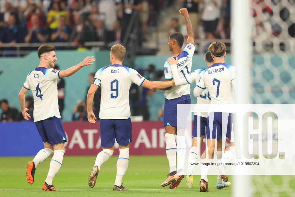 Harry Kane of England celebrates scoring during the FIFA World Cup, WM, Weltmeisterschaft, Fussball Qatar 2022 match between England and Iran at Khalifa International Stadium, Doha, Qatar on 21 November 2022.