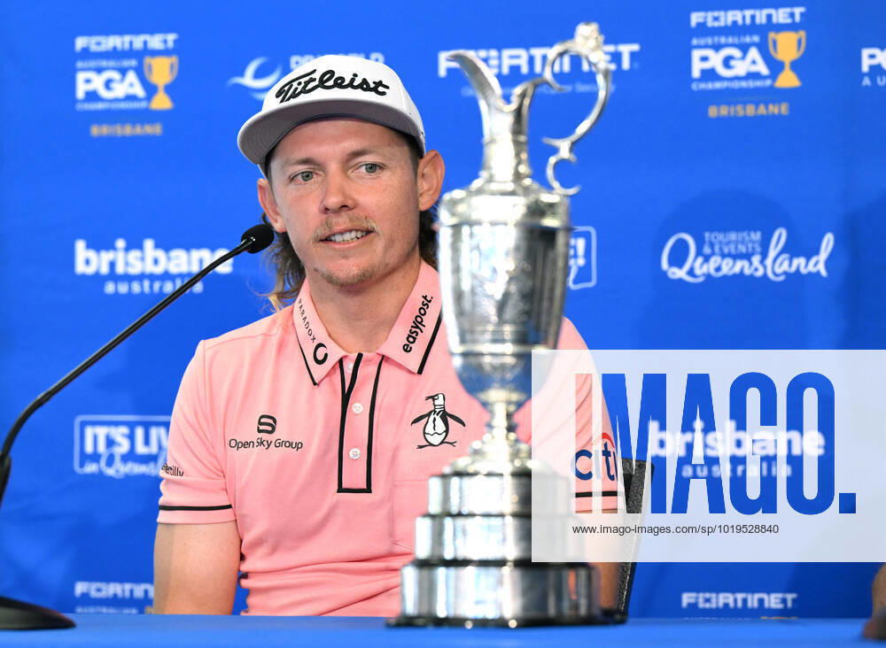 PGA, Golf Herren CHAMPIONSHIP PRESSERS, Cameron Smith is seen with the British Open trophy during a press conference, PK, Pressekonferenz ahead of the 2022 Australian PGA Championship, at Royal Queensland Golf Club in Brisbane, Tuesday, November 22, 2022. ( NO ARCHIVING, , NO USE IN BOOKS WITHOUT CONSENT BRISBANE QUEENSLAND AUSTRALIA