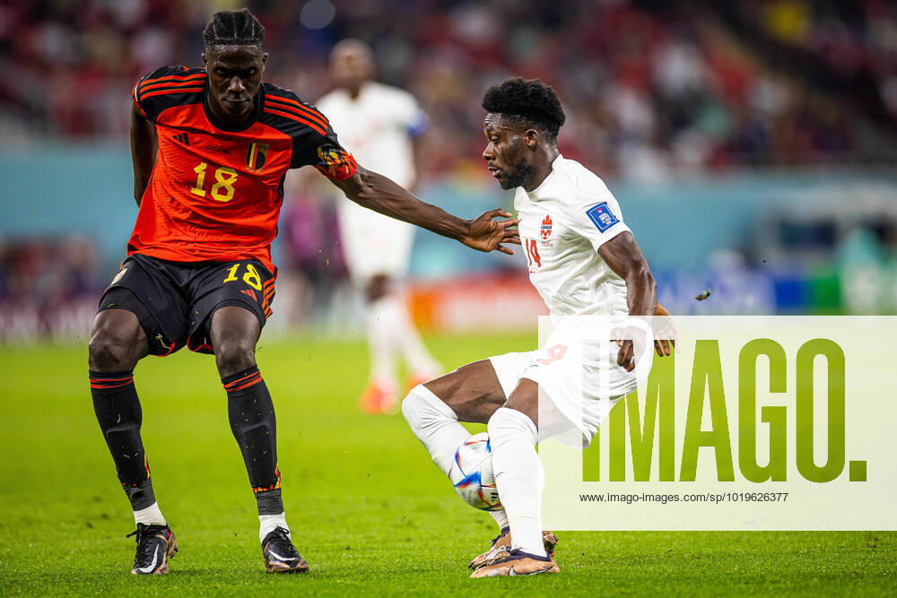 DOHA, KATAR, AHMAD BIN ALI STADIUM, PILKA NOZNA MISTRZOSTWA SWIATA W PILCE NOZNEJ KATAR 2022 ( FIFA World Cup, WM, Weltmeisterschaft, Fussball QATAR 2022 ) MECZ BELGIA - KANADA GAME BELGIUM - CANADA NZ ALPHONSO DAVIS FOTO LUKASZ SKWIOT CYFRASPORT NEWSPIX.PL --- Newspix.pl 20221123CSLS175