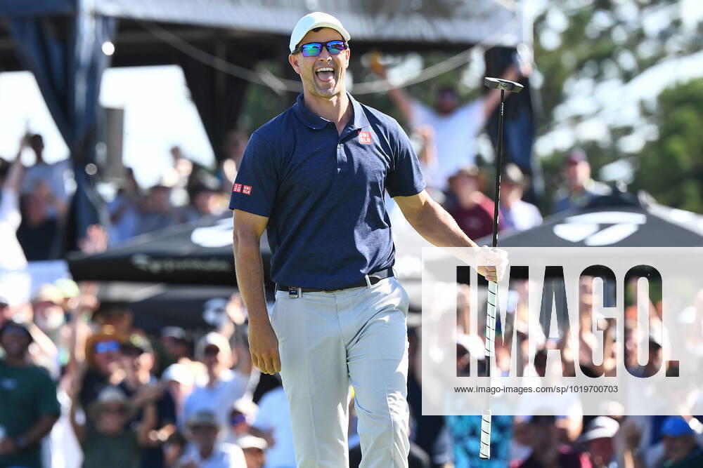 GOLF AUSTRALIAN PGA, Golf Herren Adam Scott reacts after a birdie on the 17th, during Day 2 of the 2022 Fortinet Australian PGA Championship at the Royal Queensland Golf Club in Brisbane, Friday, November 25, 2022. ( NO ARCHIVING, , NO USE IN BOOKS WITHOUT CONSENT BRISBANE QUEENSLAND AUSTRALIA