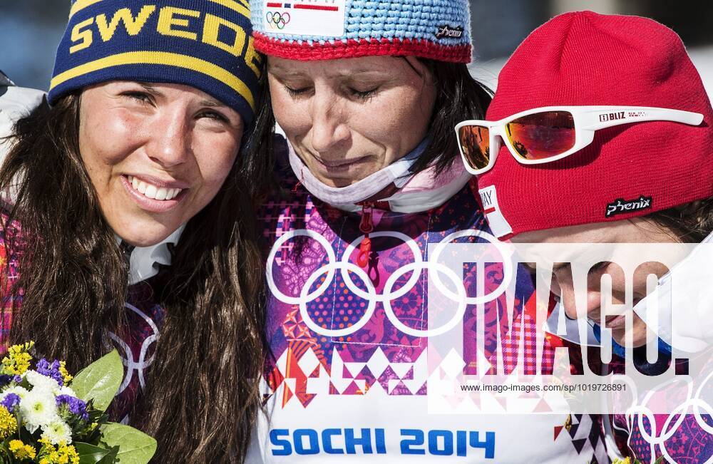Sochi Olympics 2014 Charlotte Kalla took silver in Skiathlon , Marit Björgen, Norway, took gold and Heidi Weng, Norway, bronze 2014 02 08 c ORRE PONTUS Aftonbladet IBL Bildbyra EXPRESSEN OUT AFTONBLADET 85527 skis