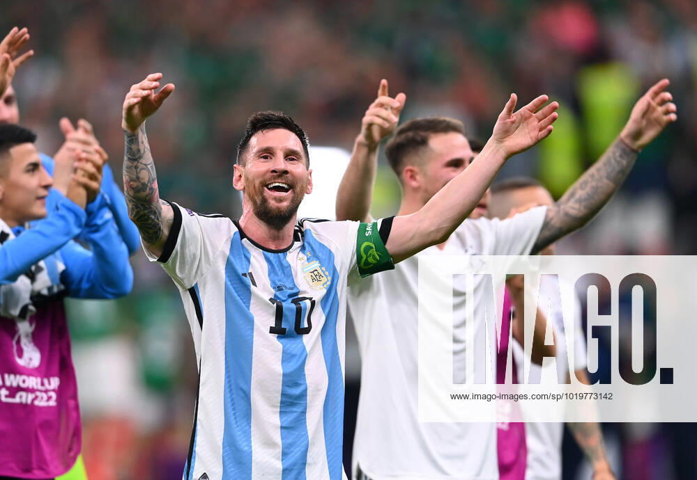 FOOTBALL World Cup 2022 PRE-ROUND ROUND GROUP C Argentina Mexico 26 11 2022 Lionel Messi Argentina cheers after the final whistle