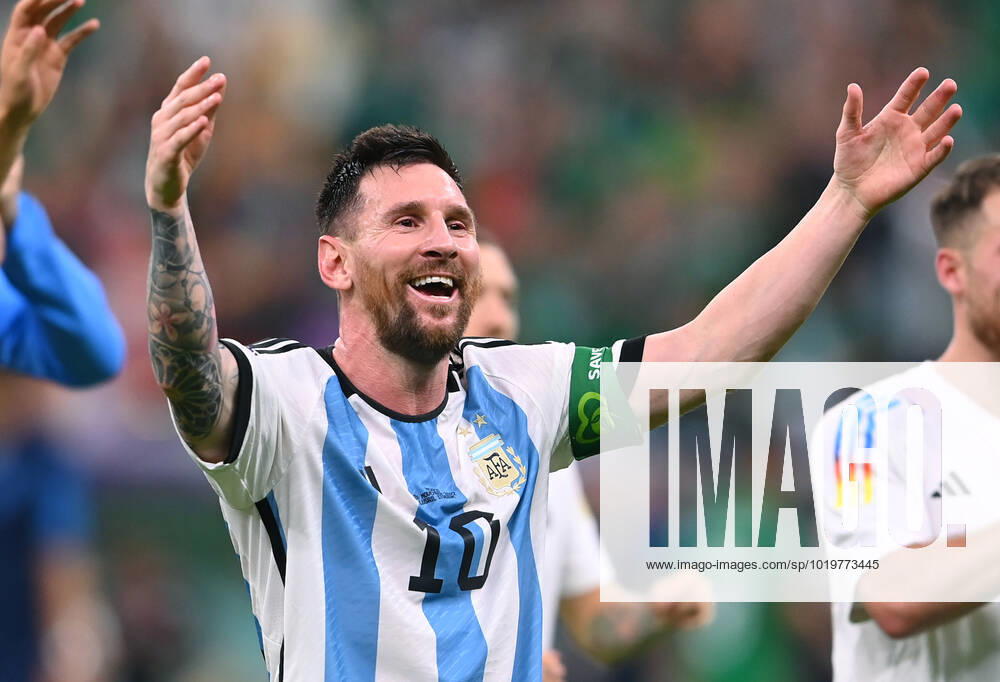 FOOTBALL World Cup 2022 PRE-ROUND ROUND GROUP C Argentina Mexico 26 11 2022 Lionel Messi Argentina cheers after the final whistle
