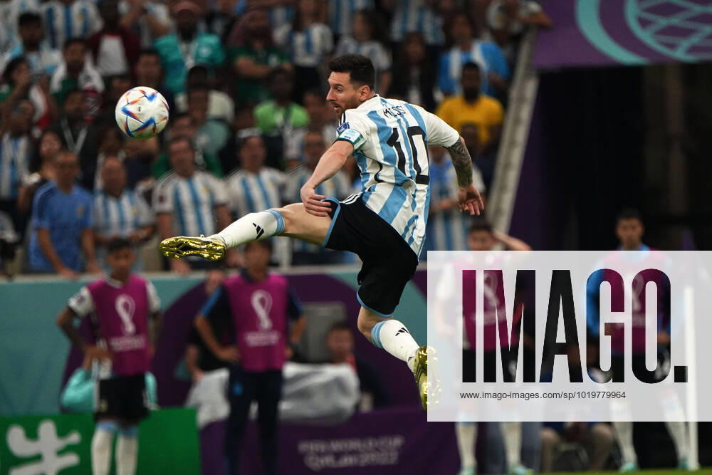 Football , FIFA World Cup 2022, Football World Cup Qatar 2022, GroupPhase, Group C , Argentina Mexico, 26 11 2022 , Luseil Stadium, Doha Qatar, Lionel Messi Argentina action, single image photo Chai von der Laage FIFA regulations prohibit any use of photographs as image sequences and or quasi video ,