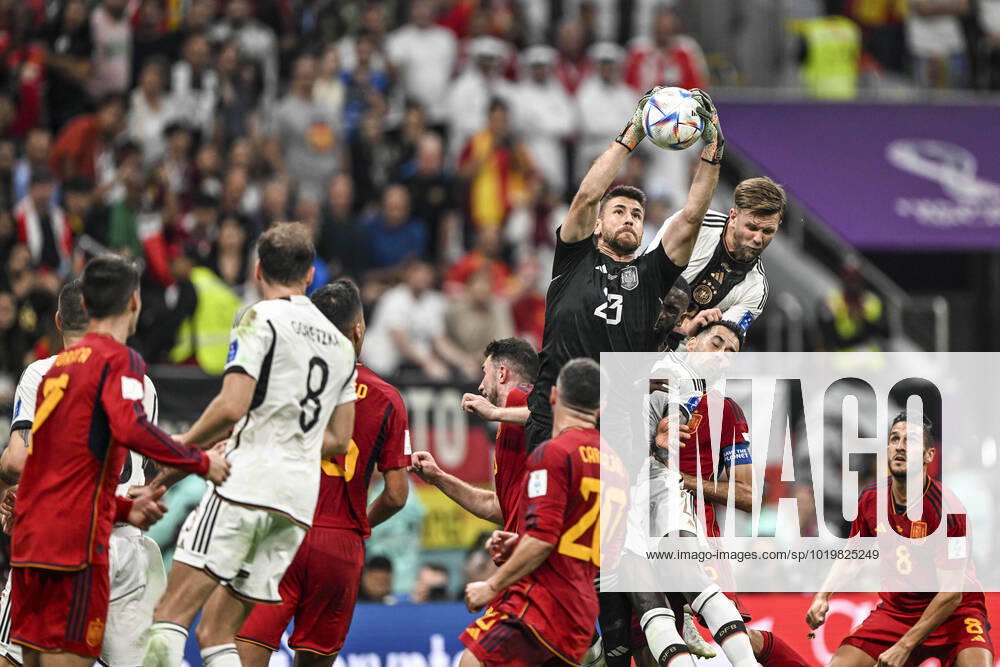 Spain vs germany AL-KHOR, AK - 27.11.2022: SPAIN VS GERMANY - Unai Simón of Spain during a match between Spain and Germany, valid for the group stage of the World Cup, held at Al Bayt Stadium in Al-Khor, Qatar. (Photo: Richard Callis Fotoarena) x2300491x RichardxCallis