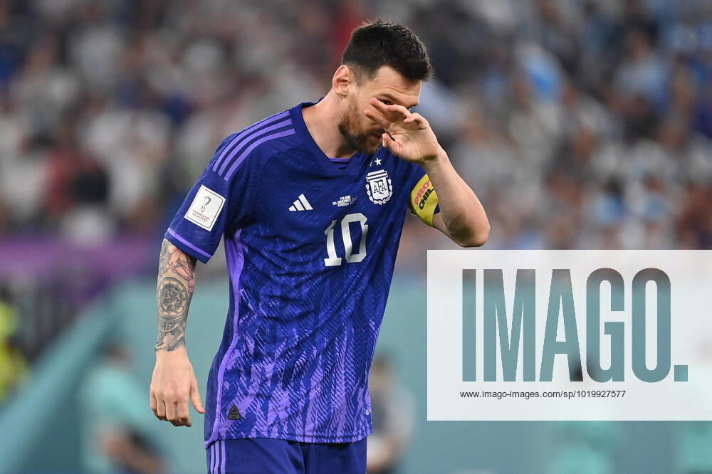 Lionel MESSI ARG , Disappointment,Frustration,Disappointed,Frustrated,Dejected,Action,Single image,Cropped single image,Half figure,Half figure Match 39,Group C Poland PO Argentina ARG on 30 11 2022, Stadium 974 Football World Cup 20122 in Qatar from 20 11 18 12 2022