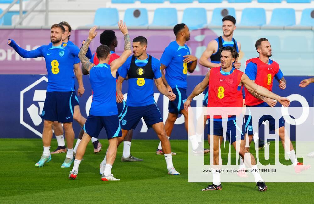 Mandatory Credit: Photo by Javier Garcia Shutterstock (13643375aq) Jack Grealish of England during training England Training, FIFA World Cup, WM, Weltmeisterschaft, Fussball 2022, Football, Al Wakrah Sports Complex, Al Wakrah, Qatar - 01 Dec 2022 Editorial Use Only England Training, FIFA World Cup 2022, Football, Al Wakrah Sports Complex, Al Wakrah, Qatar - 01 Dec 2022 Editorial Use Only