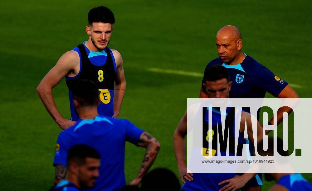 Mandatory Credit: Photo by Javier Garcia Shutterstock (13643375bb) Declan Rice of England England Training, FIFA World Cup, WM, Weltmeisterschaft, Fussball 2022, Football, Al Wakrah Sports Complex, Al Wakrah, Qatar - 01 Dec 2022 Editorial Use Only England Training, FIFA World Cup 2022, Football, Al Wakrah Sports Complex, Al Wakrah, Qatar - 01 Dec 2022 Editorial Use Only