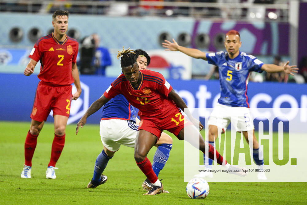 WILLIAMS Nico (ESP) FOOTBALL : Japon vs Espagne - Groupe E - coupe du Monde Qatar 2022 - 01 12 2022 JBAutissier Panoramic