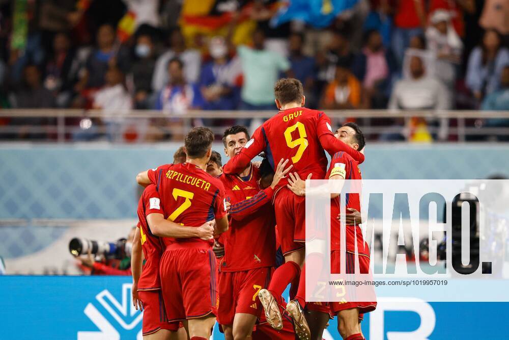 Japan vs spain DOHA, CA - 01.12.2022: JAPAN VS SPAIN - MORATA Alvaro of Spain celebrates his goal during a match between Japan and Spain, valid for the group stage of the World Cup, held at Khalifa International Stadium in Doha, Qatar. (Photo: Rodolfo Buhrer La Imagem Fotoarena) x2303596x RodolfoxBuhrer