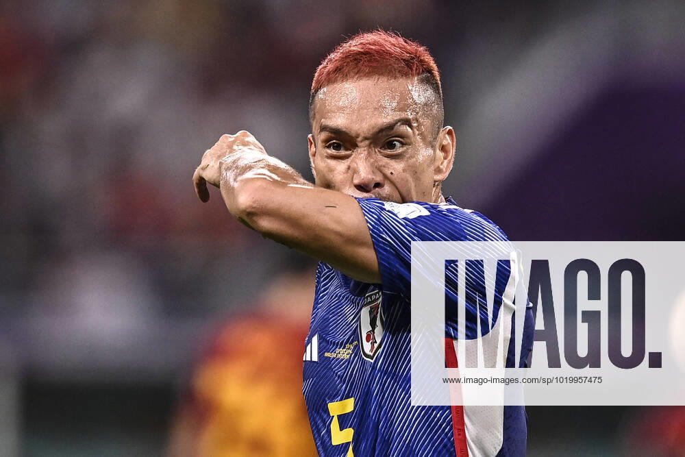 Foto LaPresse - Fabio Ferrari 01 Dicembre 2022 Doha, Qatar - - Calcio - Qatar 2022 - Coppa del Mondo Fifa - Giappone v Spagna - Gruppo E - Fase a Gironi - Khalifa International Stadium .Nella foto:Nagatomo Yuto (Japan); December 1, 2022 Doha, Qatar - sport - Soccer - Qatar 2022- FIFA World Cup, WM, Weltmeisterschaft, Fussball - Group E - Japan v Spain - group stage -Khalifa International Stadium.In the pic:Nagatomo Yuto (Japan);