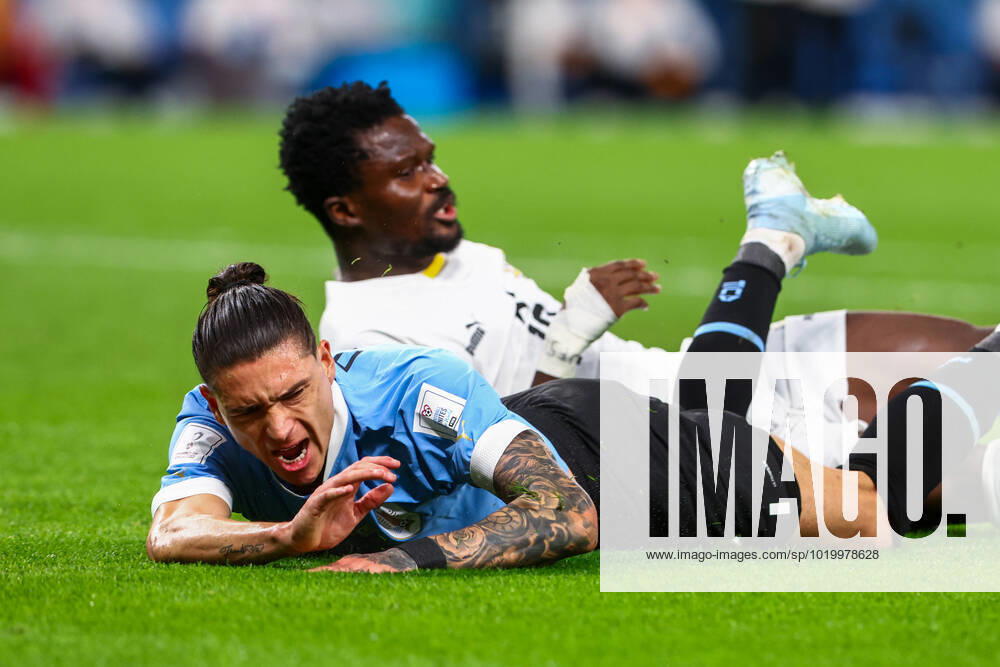 Ghana v Uruguay: Group H - FIFA World Cup, WM, Weltmeisterschaft, Fussball Qatar 2022 Darwin Nunez (URU), Daniel Amartey (GHA) during the World Cup match between Ghana v Uruguay , in Doha, Qatar, on December 2, 2022. NO USE POLAND Doha Qatar