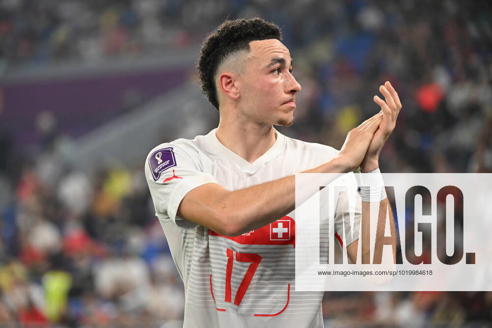 Football, men, 2022 23 season, World Cup in Qatar, Group G 3 matchday , Serbia Switzerland at Stadium 974 in Doha, Ruben Vargas Switzerland, 17 gestures , 02 12 2022,
