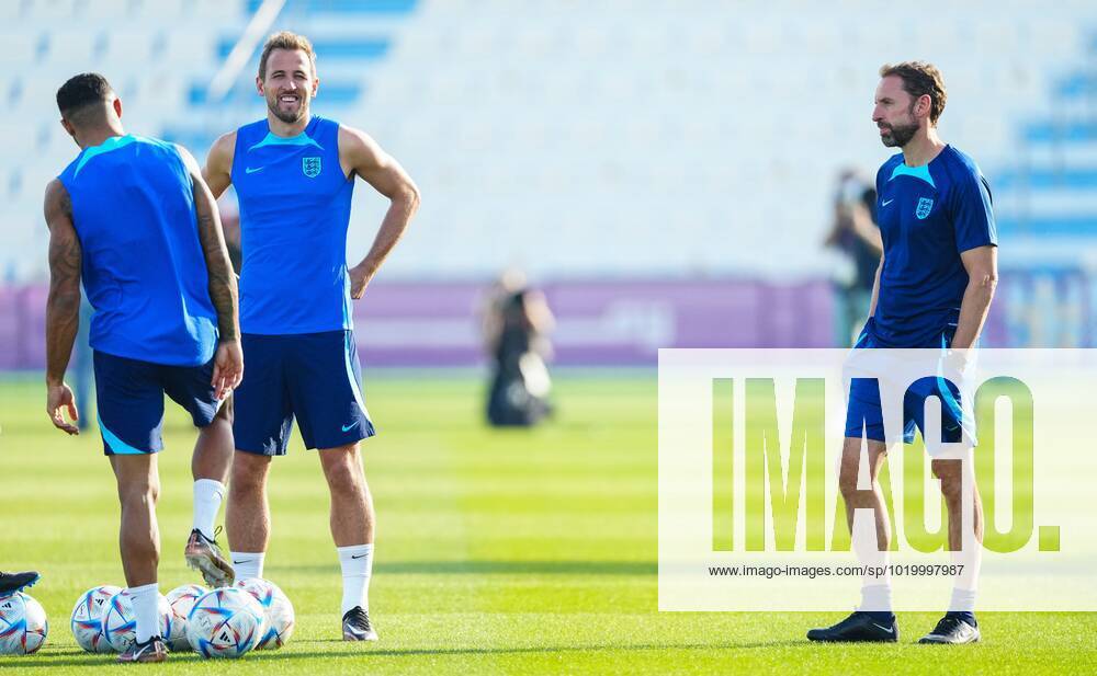Mandatory Credit: Photo by Javier Garcia Shutterstock (13646877j) Harry Kane of England and Gareth Southgate manager of England England Training, FIFA World Cup, WM, Weltmeisterschaft, Fussball 2022, Football, Al Wakrah Sports Complex, Al Wakrah, Qatar - 03 Dec 2022 Editorial Use Only England Training, FIFA World Cup 2022, Football, Al Wakrah Sports Complex, Al Wakrah, Qatar - 03 Dec 2022 Editorial Use Only
