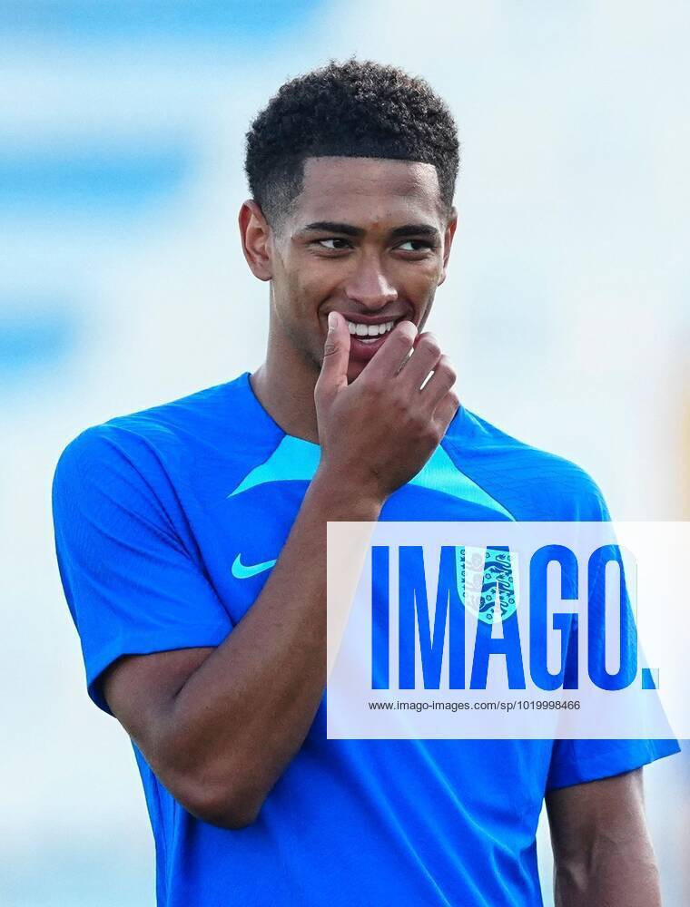 Mandatory Credit: Photo by Javier Garcia Shutterstock (13646877x) Jude Bellingham of England England Training, FIFA World Cup, WM, Weltmeisterschaft, Fussball 2022, Football, Al Wakrah Sports Complex, Al Wakrah, Qatar - 03 Dec 2022 Editorial Use Only England Training, FIFA World Cup 2022, Football, Al Wakrah Sports Complex, Al Wakrah, Qatar - 03 Dec 2022 Editorial Use Only