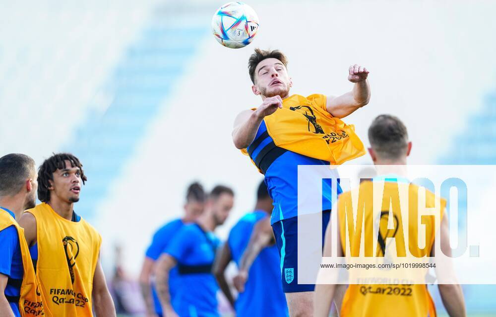 Mandatory Credit: Photo by Javier Garcia Shutterstock (13646877as) Declan Rice of England stretches for the ball England Training, FIFA World Cup, WM, Weltmeisterschaft, Fussball 2022, Football, Al Wakrah Sports Complex, Al Wakrah, Qatar - 03 Dec 2022 Editorial Use Only England Training, FIFA World Cup 2022, Football, Al Wakrah Sports Complex, Al Wakrah, Qatar - 03 Dec 2022 Editorial Use Only