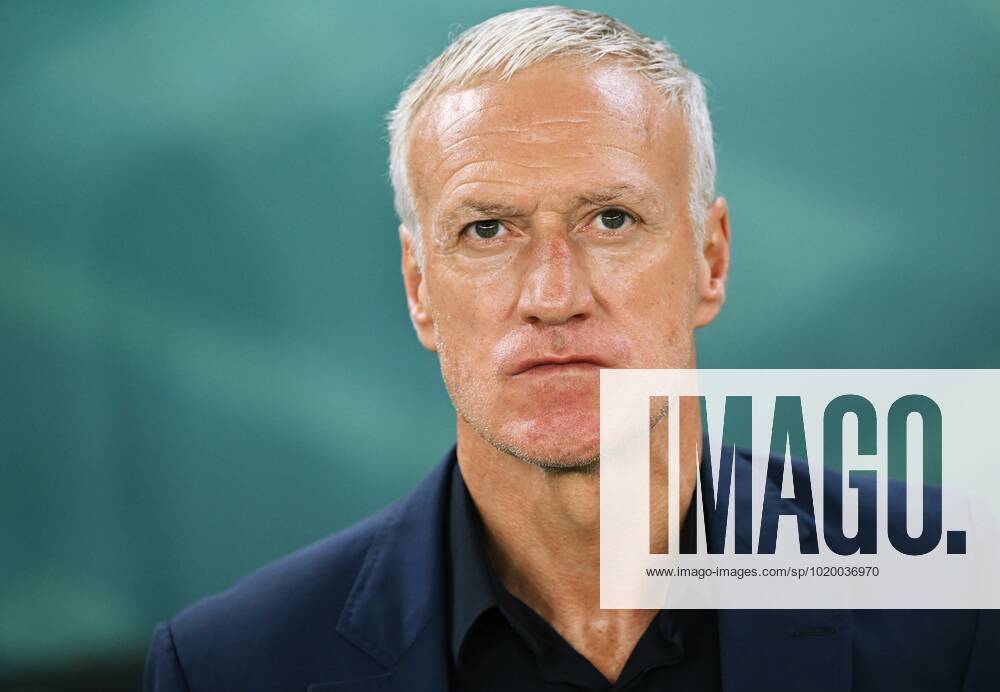 Qatar Soccer World Cup France - Poland 8332994 04.12.2022 France s head coach Didier Deschamps waits before the Qatar 2022 World Cup Round of 16 soccer match between France and Poland at Al Thumama Stadium, in Doha, Qatar. Grigory Sysoev Sputnik Doha Qatar