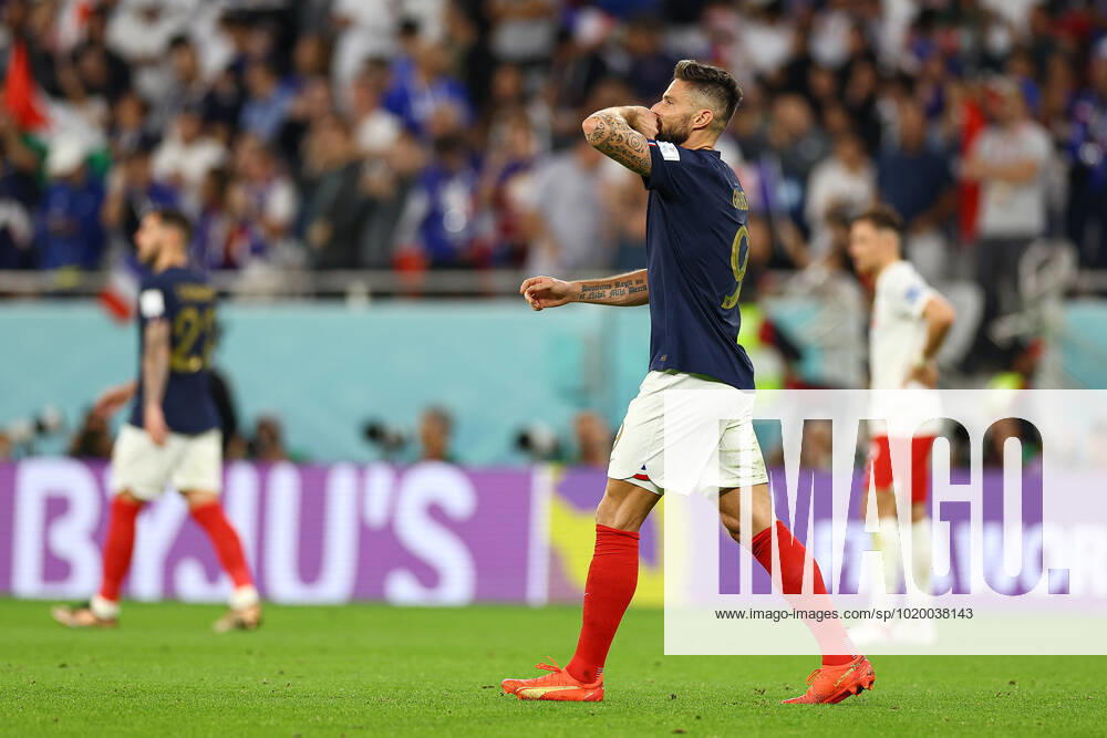 2022.12.04 Al Wakrah pilka nozna Mistrzostwa Swiata w Katarze Katar 2022 Francja - Polska N z Olivier Giroud bramka gol radosc na 1-0 Foto Pawel Andrachiewicz PressFocus 2022.12.04 Al Wakrah Football - 2022 FIFA World Cup, WM, Weltmeisterschaft, Fussball in Qatar France - Poland Olivier Giroud bramka gol radosc na 1-0 Credit: Pawel Andrachiewicz PressFocus NEWSPIX.PL --- Newspix.pl POLAND OUT! 20221204_PF_PA081