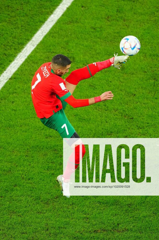 Mandatory Credit: Photo by Javier Garcia Shutterstock (13651659aa) Hakim Ziyech of Morocco. Morocco v Spain, FIFA World Cup, WM, Weltmeisterschaft, Fussball 2022, Round of 16, Football, Education City Stadium, Doha, Qatar - 06 Dec 2022 Editorial Use Only Morocco v Spain, FIFA World Cup 2022, Round of 16, Football, Education City Stadium, Doha, Qatar - 06 Dec 2022 Editorial Use Only
