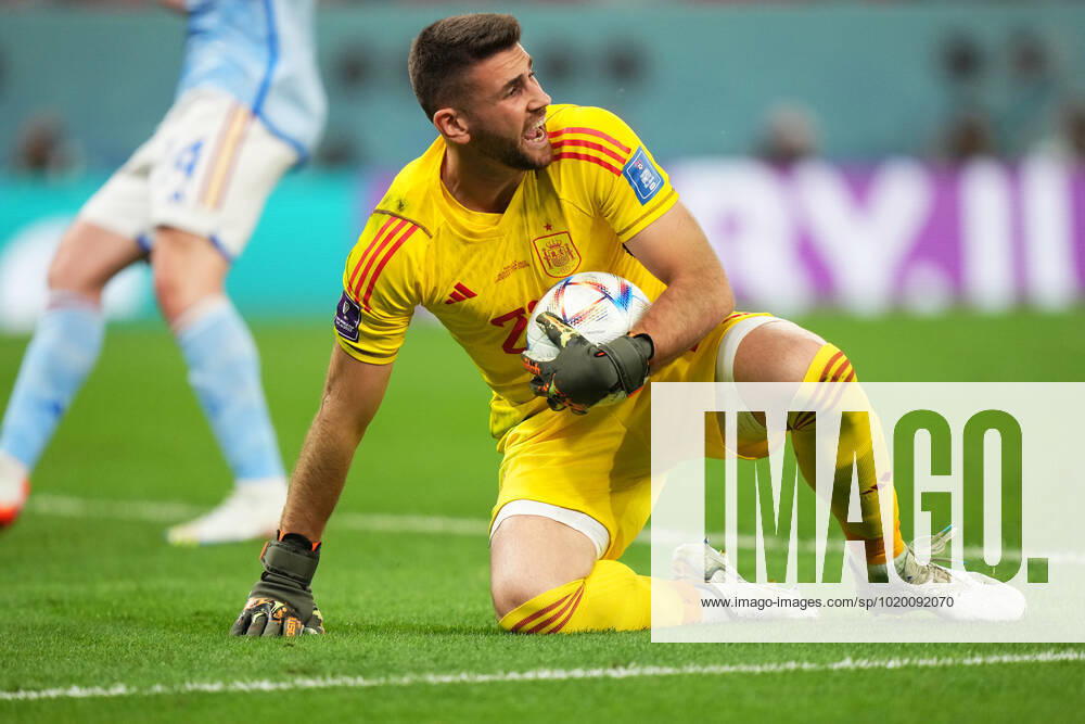 QAT: Morocco v Spain. FIFA World Cup, WM, Weltmeisterschaft, Fussball Qatar 2022 Unai Simon of Spain during the FIFA World Cup Qatar 2022 match, Round of 16, between Morocco v Spain played at Education City Stadium on Dec 6, 2022 in Doha, Qatar.