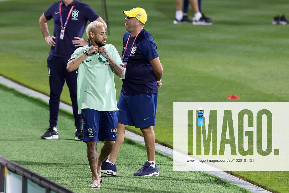 Brazil Training Session - FIFA World Cup, WM, Weltmeisterschaft, Fussball Qatar 2022 Neymar of Brazil during Brazil training session at Al Arabi SC Stadium in Doha, Qatar on December 6, 2022. GoranxStanzl PIXSELL