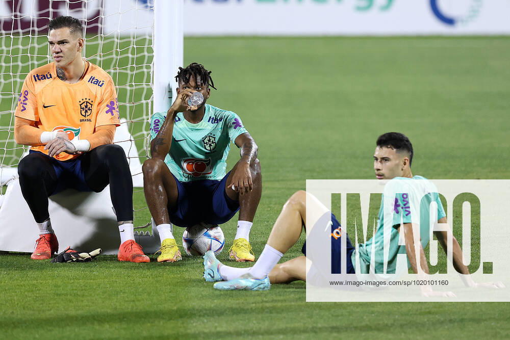 Brazil Training Session - FIFA World Cup, WM, Weltmeisterschaft, Fussball Qatar 2022 Ederson of Brazil during Brazil training session at Al Arabi SC Stadium in Doha, Qatar on December 6, 2022. GoranxStanzl PIXSELL