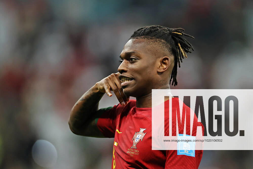 Copa do Mundo FIFA Qatar 2022 - Portugal vs Suíça Rafael Leão de Portugal, comemora o seu gol durante a partida entre Portugal e Suíça, pelas oitavas de final da Copa do Mundo FIFA Qatar 2022, no Estádio Lusail, nesta terça-feira 06. Photo by Heuler Andrey DiaEsportivo PRESSIN)