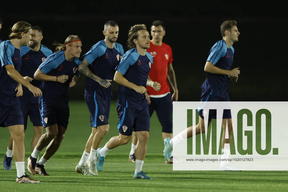 Croatia s players take part in training session held in Doha, Qatar, 08 December 2022. Croatia will face Brazil in their FIFA World Cup, WM, Weltmeisterschaft, Fussball 2022 quarter final soccer match on 09 December. Croatia s training session !ACHTUNG: NUR REDAKTIONELLE NUTZUNG!