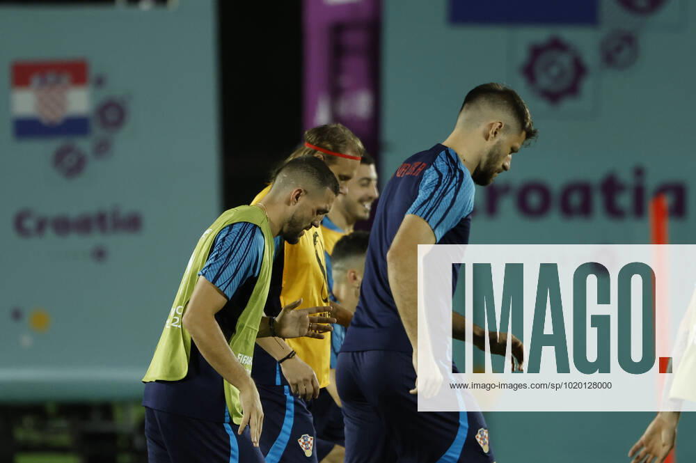 Croatia s players take part in training session held in Doha, Qatar, 08 December 2022. Croatia will face Brazil in their FIFA World Cup, WM, Weltmeisterschaft, Fussball 2022 quarter final soccer match on 09 December. Croatia s training session !ACHTUNG: NUR REDAKTIONELLE NUTZUNG!