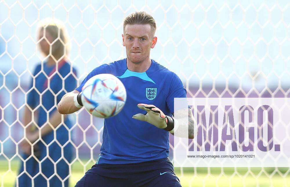 Mandatory Credit: Photo by Kieran McManus Shutterstock (13658574o) Goalkeeper Jordan Pickford of England makes a save during training England Training and press conference, PK, Pressekonferenz FIFA World Cup, WM, Weltmeisterschaft, Fussball 2022, Football, Al Wakrah Sports Complex, Al Wakrah, Qatar - 09 Dec 2022 Editorial Use Only England Training and Press Conference, FIFA World Cup 2022, Football, Al Wakrah Sports Complex, Al Wakrah, Qatar - 09 Dec 2022 Editorial Use Only