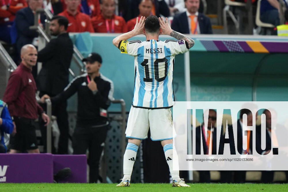 Bilder des Jahres 2022, Sport 12 Dezember QAT: Netherlands v Argentina. FIFA World Cup, WM, Weltmeisterschaft, Fussball Qatar 2022. Quarter-Final Lionel Messi of Argentina celebrates his goal during the FIFA World Cup Qatar 2022 match, Quarter-Final, between Netherlands and Argentina played at Lusail Stadium on Dec 9, 2022 in Lusail, Qatar.