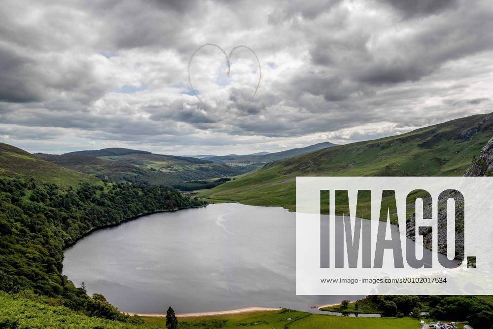 Red Bull Matadors Aerobatic Display Over The East Coast of Ireland 2 7 2020 Pictured today at Lough Tay, the Red Bull Matadors piloted by Paul Bonhomme & Steve Jones, took to the skies to perform a thrilling aerobatic display along the east coast of Ireland GivesYouWings The Red Bull Matadors 2 7 2020
