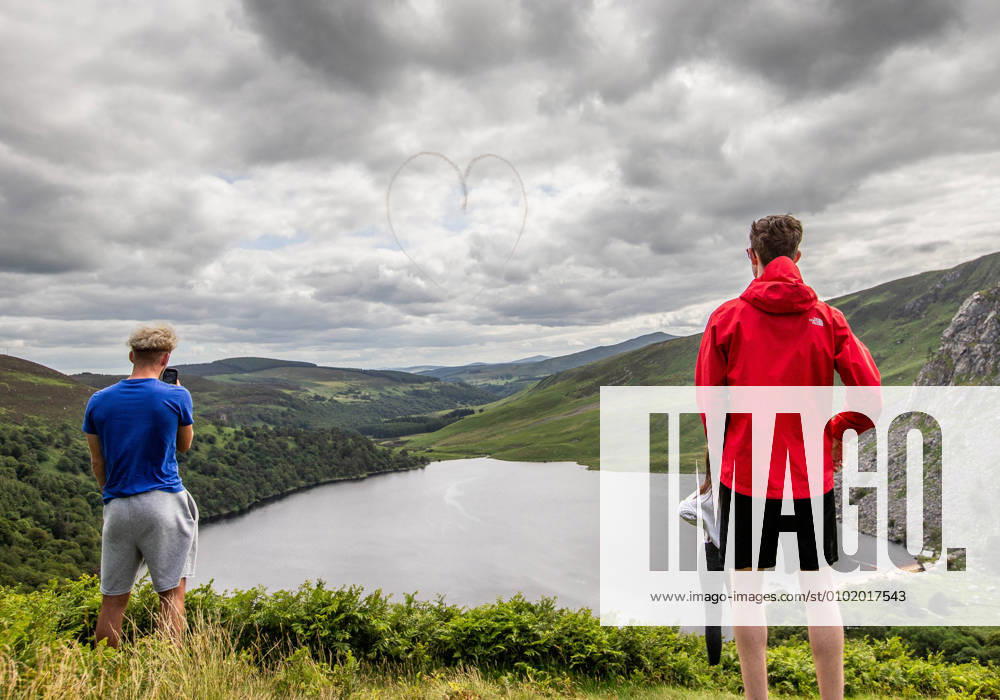 Red Bull Matadors Aerobatic Display Over The East Coast of Ireland 2 7 2020 Pictured today at Lough Tay, the Red Bull Matadors piloted by Paul Bonhomme & Steve Jones, took to the skies to perform a thrilling aerobatic display along the east coast of Ireland GivesYouWings The Red Bull Matadors 2 7 2020