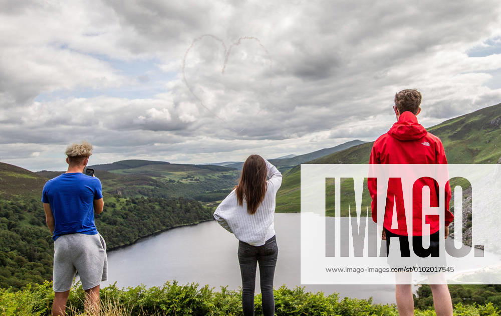 Red Bull Matadors Aerobatic Display Over The East Coast of Ireland 2 7 2020 Pictured today at Lough Tay, the Red Bull Matadors piloted by Paul Bonhomme & Steve Jones, took to the skies to perform a thrilling aerobatic display along the east coast of Ireland GivesYouWings The Red Bull Matadors 2 7 2020