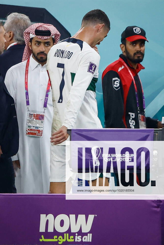 Morocco vs portugal DOHA, CA - 10.12.2022: MOROCCO VS PORTUGAL - CRISTIANO RONALDO of Portugal leaves the field crying after the match between Morocco and Portugal, valid for the quarterfinals of the World Cup, held at the Al Thumama Stadium in Doha, Qatar. (Photo: Rodolfo Buhrer La Imagem Fotoarena) x2308659x RodolfoxBuhrer