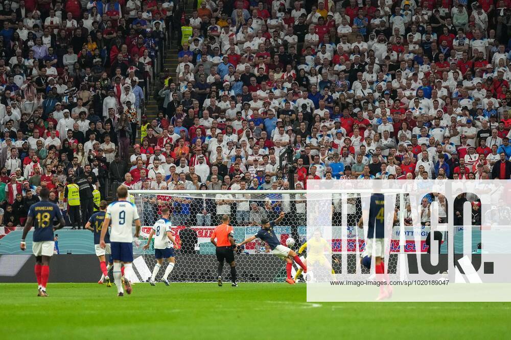 Mandatory Credit: Photo by Dave Shopland Shutterstock (13655765aw) Olivier Giroud of France attempts a strike at goal England v France, FIFA World Cup, WM, Weltmeisterschaft, Fussball 2022, Quarter Final, Football, Al Bayt Stadium, Al Khor, Qatar - 10 Dec 2022 Editorial Use Only England v France, FIFA World Cup 2022, Quarter Final, Football, Al Bayt Stadium, Al Khor, Qatar - 10 Dec 2022 Editorial Use Only