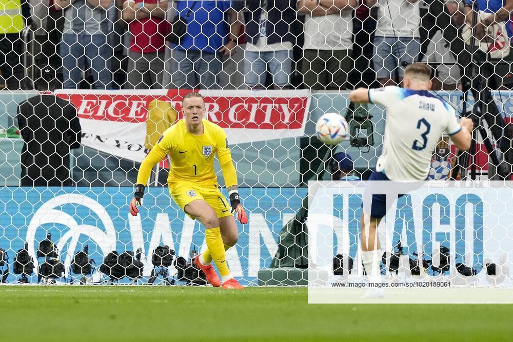 AL KHOR, 10-12-2022, Al Bayt stadium, World Cup 2022 in Qatar. Quarter final game between England and France, England goalkeeper Jordan Pickford England - France x19482190x